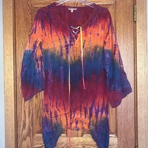 NWOT Tie Dye Boho Tunic Top Size S/M